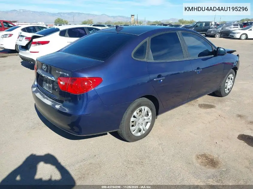 KMHDU4AD4AU195296 2010 Hyundai Elantra Gls