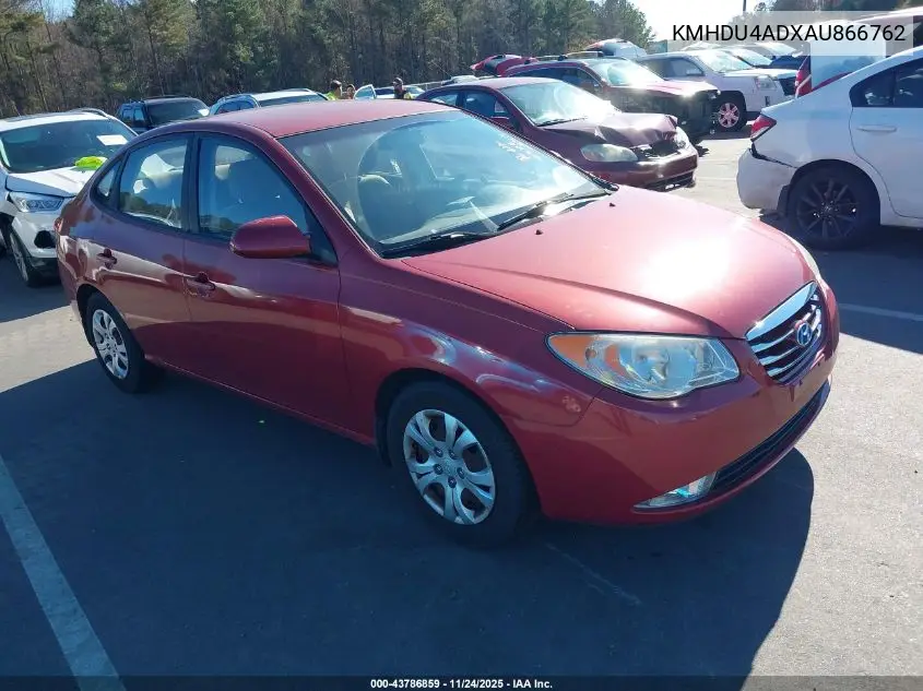 KMHDU4ADXAU866762 2010 Hyundai Elantra Gls