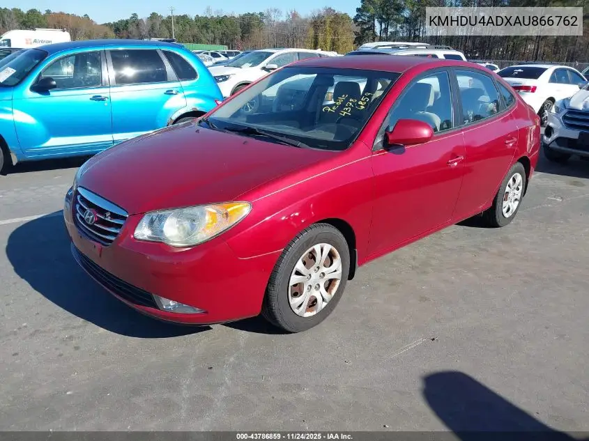 KMHDU4ADXAU866762 2010 Hyundai Elantra Gls