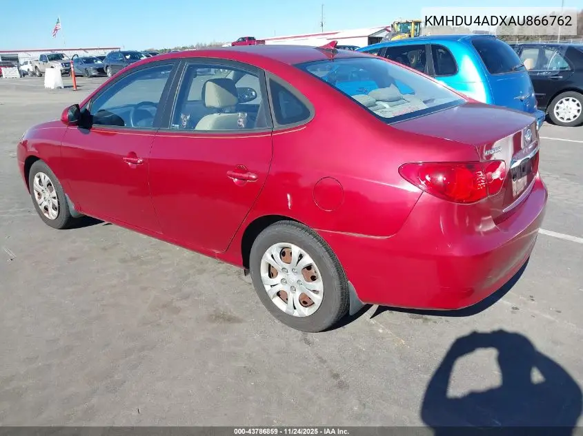 KMHDU4ADXAU866762 2010 Hyundai Elantra Gls