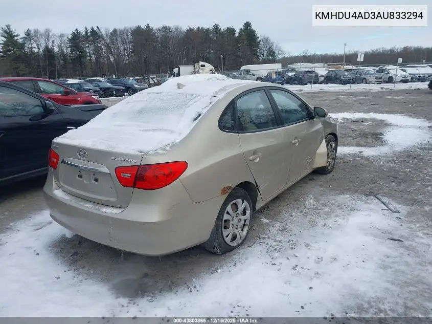 KMHDU4AD3AU833294 2010 Hyundai Elantra Gls