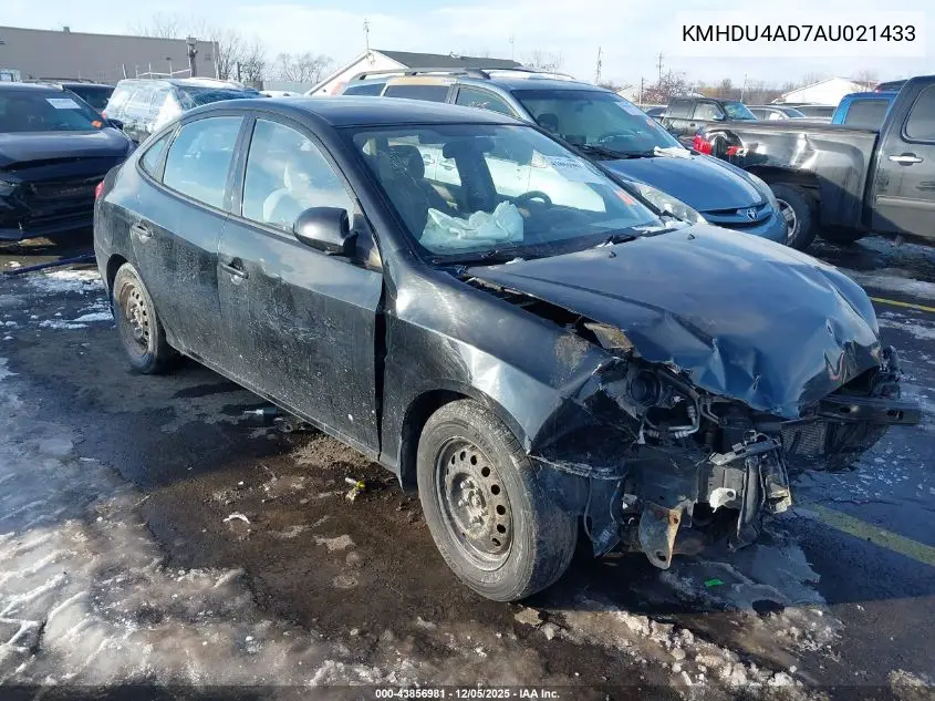 KMHDU4AD7AU021433 2010 Hyundai Elantra Blue