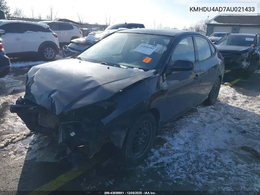 KMHDU4AD7AU021433 2010 Hyundai Elantra Blue
