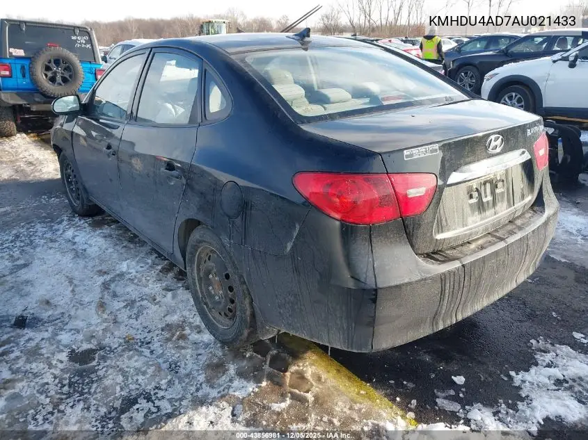 KMHDU4AD7AU021433 2010 Hyundai Elantra Blue