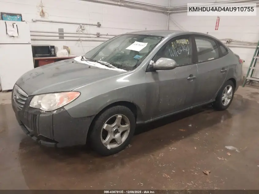 KMHDU4AD4AU910755 2010 Hyundai Elantra Gls