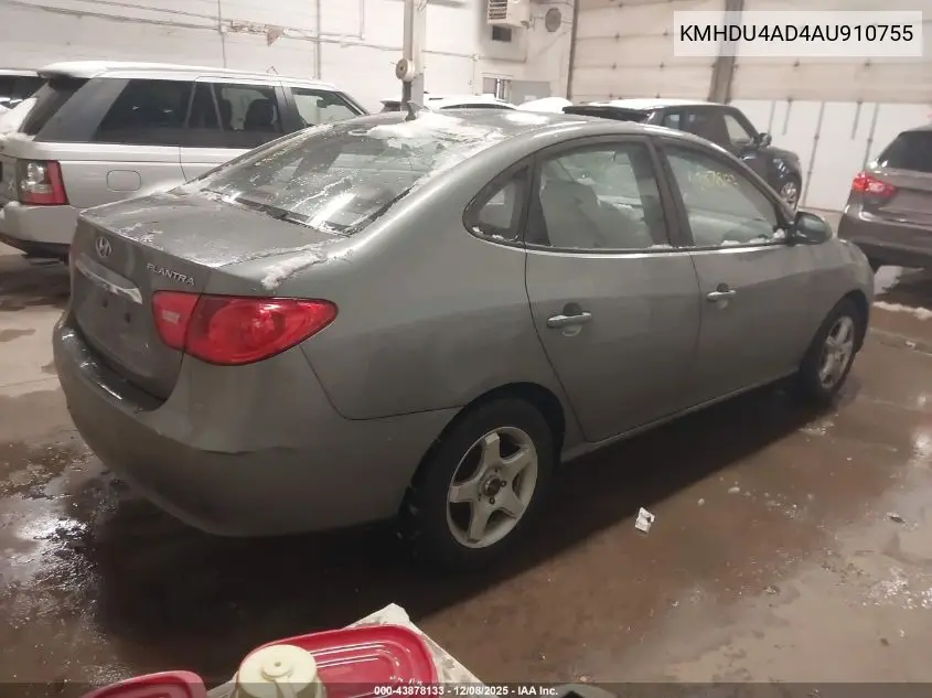 KMHDU4AD4AU910755 2010 Hyundai Elantra Gls
