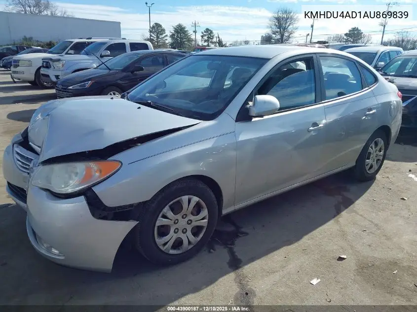 KMHDU4AD1AU869839 2010 Hyundai Elantra Gls