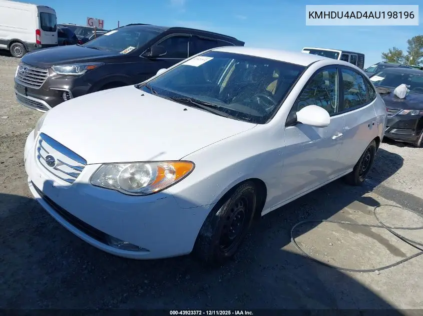 KMHDU4AD4AU198196 2010 Hyundai Elantra Gls