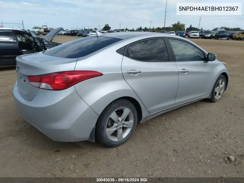 2011 Hyundai Elantra Gls/Limited VIN: 5NPDH4AE1BH012367 Lot: 30045039