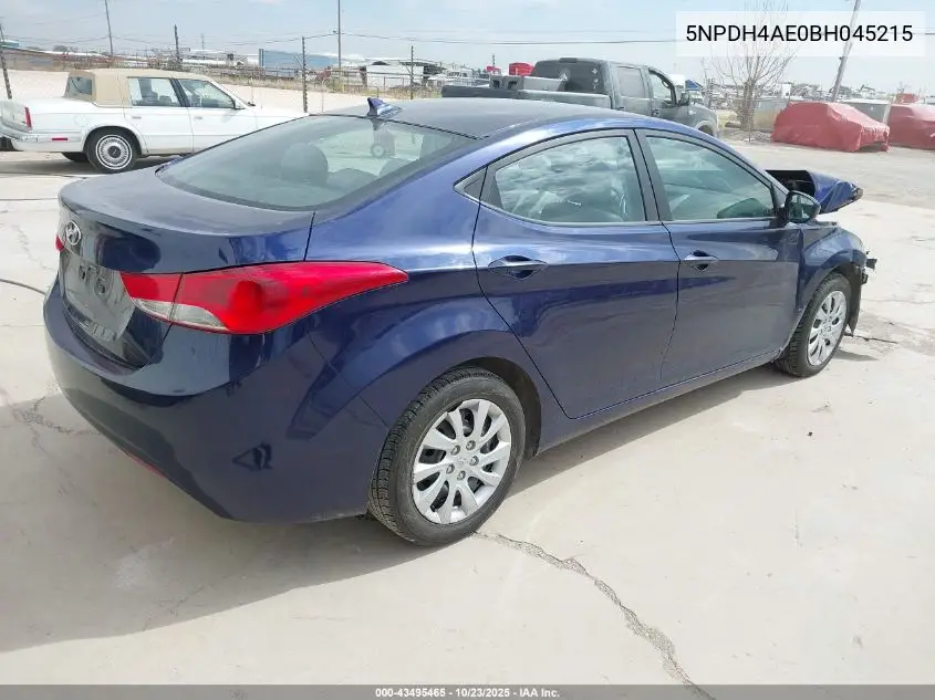 5NPDH4AE0BH045215 2011 Hyundai Elantra Gls