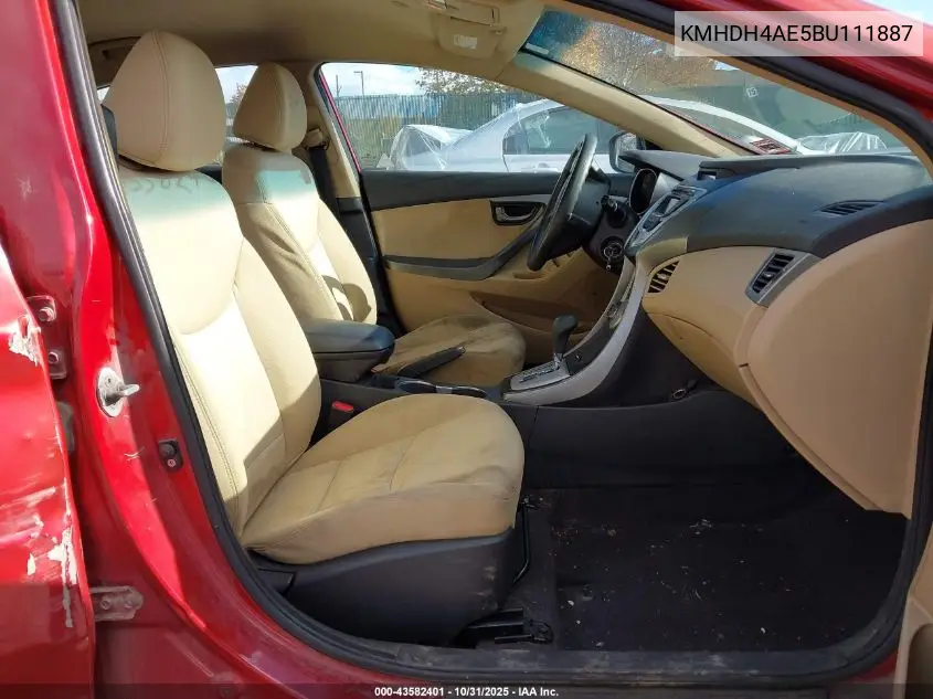 KMHDH4AE5BU111887 2011 Hyundai Elantra Gls (Ulsan Plant)
