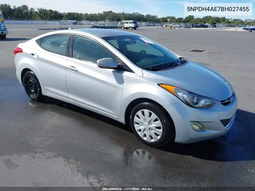 5NPDH4AE7BH027455 2011 Hyundai Elantra Gls
