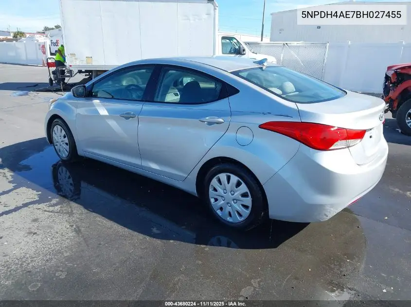 5NPDH4AE7BH027455 2011 Hyundai Elantra Gls