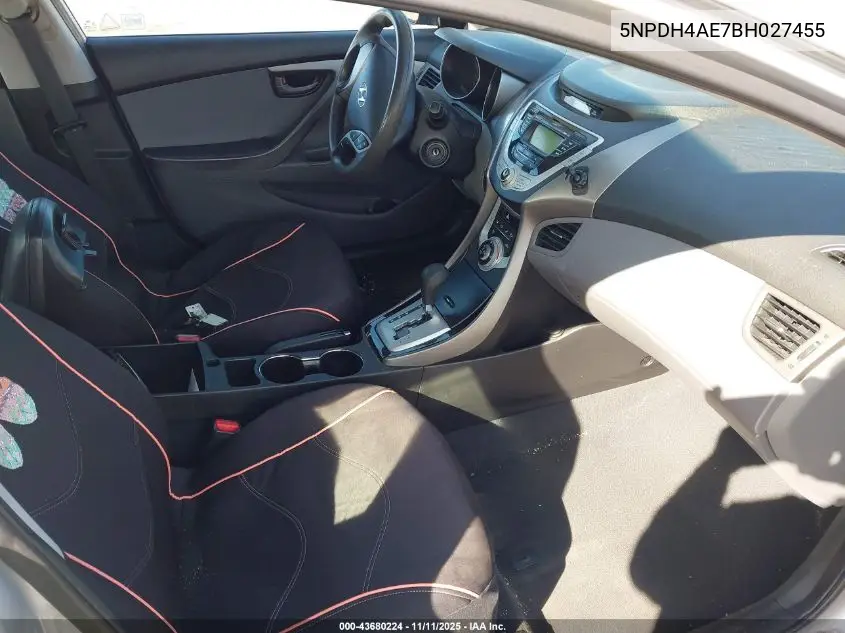 5NPDH4AE7BH027455 2011 Hyundai Elantra Gls