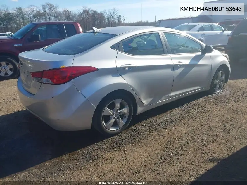 KMHDH4AE0BU153643 2011 Hyundai Elantra Gls (Ulsan Plant)