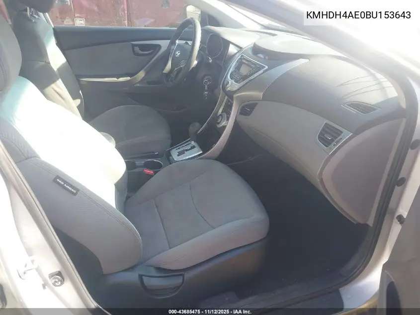 KMHDH4AE0BU153643 2011 Hyundai Elantra Gls (Ulsan Plant)