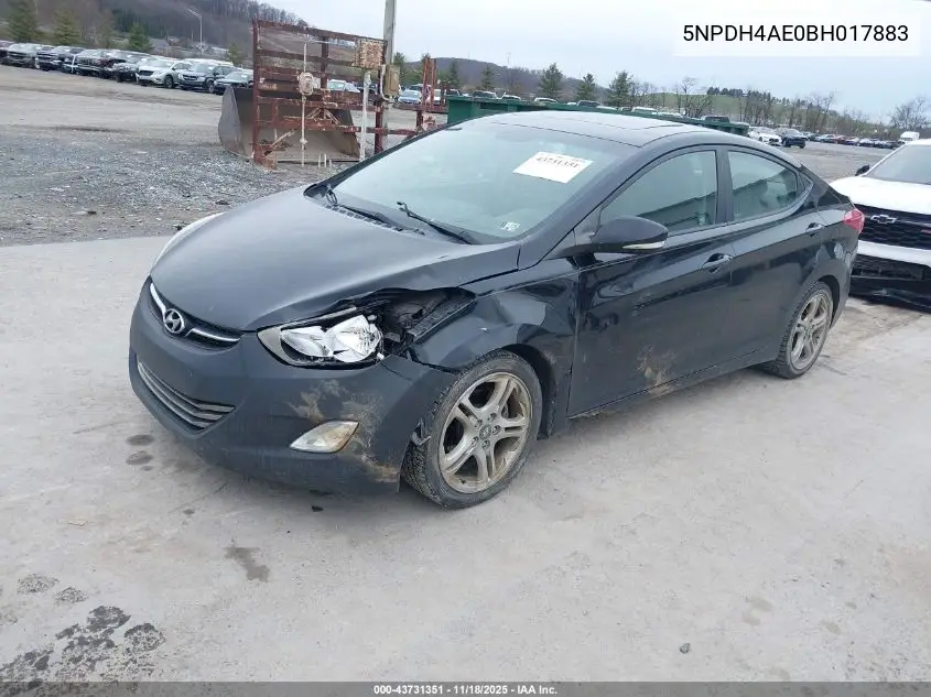5NPDH4AE0BH017883 2011 Hyundai Elantra Limited
