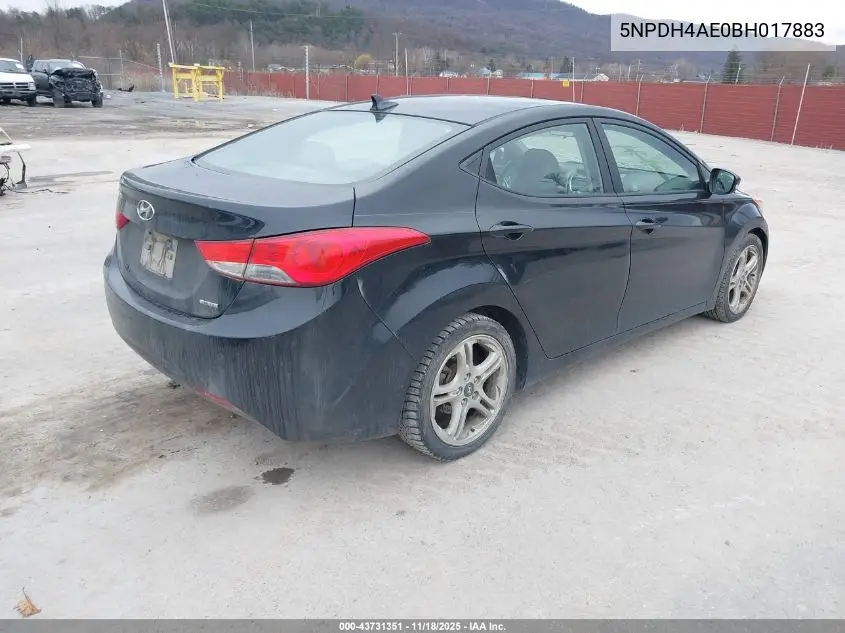 5NPDH4AE0BH017883 2011 Hyundai Elantra Limited