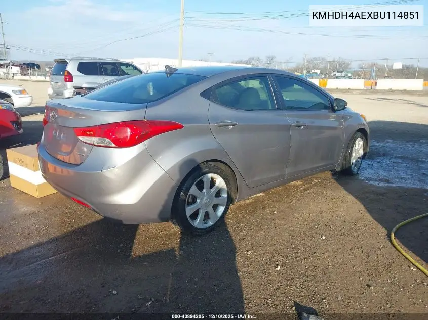 KMHDH4AEXBU114851 2011 Hyundai Elantra Limited (Ulsan Plant)