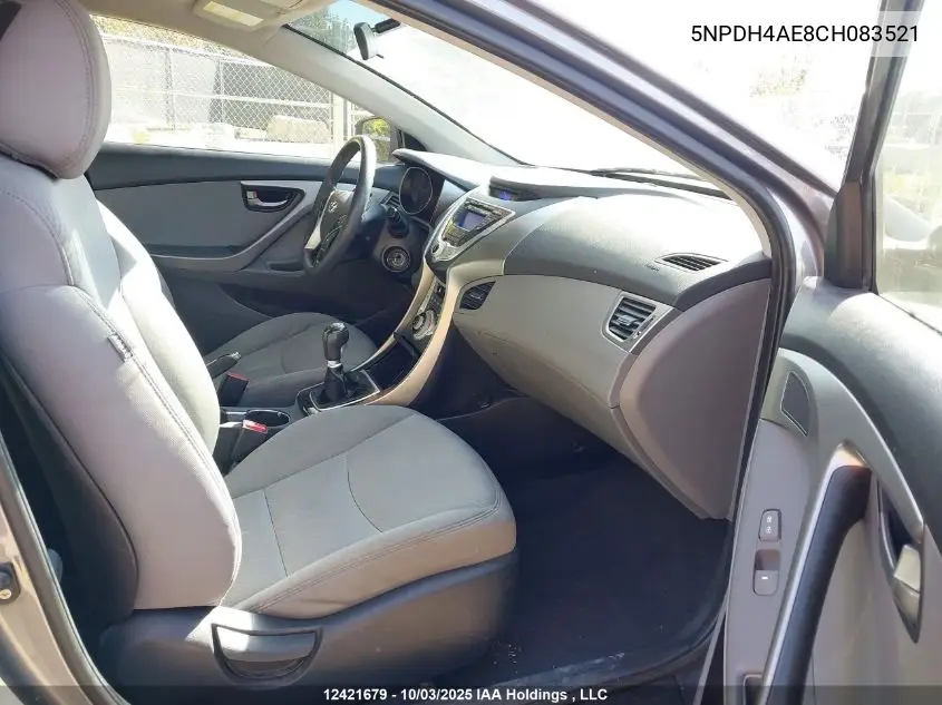 5NPDH4AE8CH083521 2012 Hyundai Elantra Gls/Limited