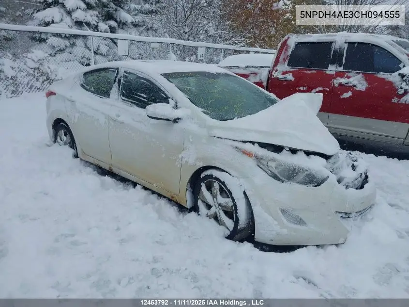 5NPDH4AE3CH094555 2012 Hyundai Elantra Gls