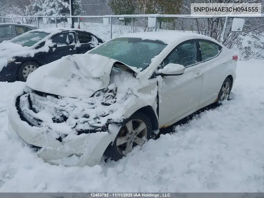 5NPDH4AE3CH094555 2012 Hyundai Elantra Gls