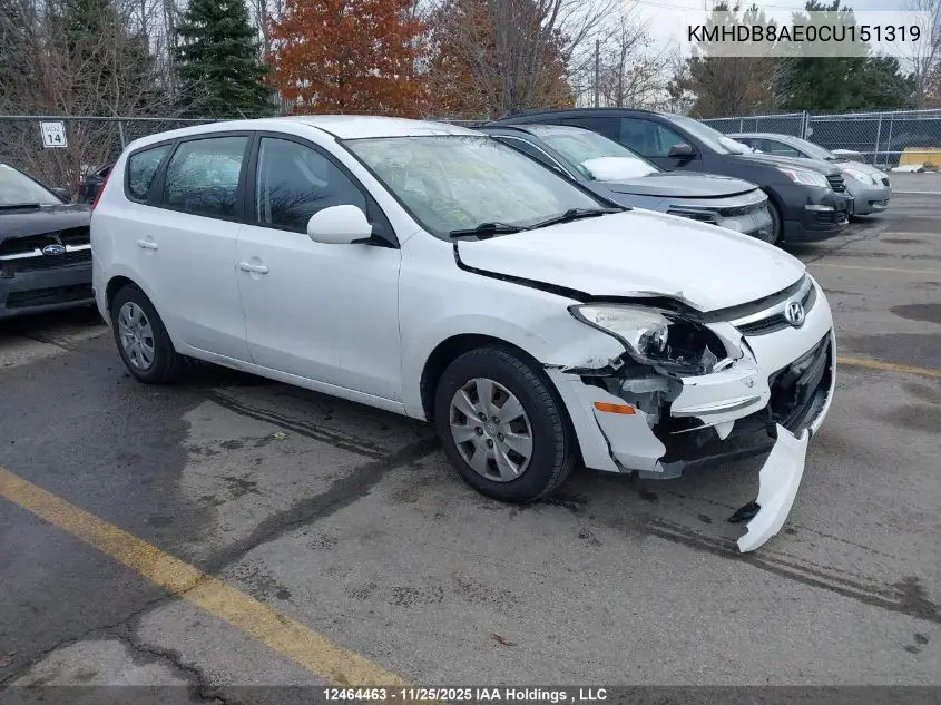 KMHDB8AE0CU151319 2012 Hyundai Elantra Touring Gls