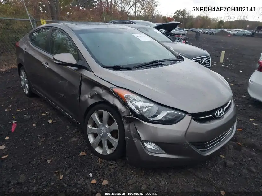 5NPDH4AE7CH102141 2012 Hyundai Elantra Limited