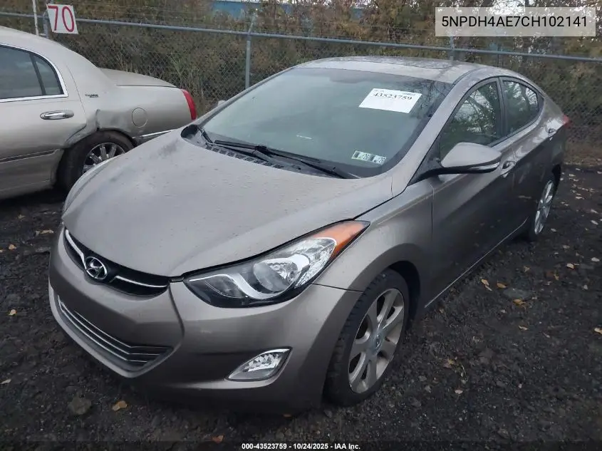 5NPDH4AE7CH102141 2012 Hyundai Elantra Limited