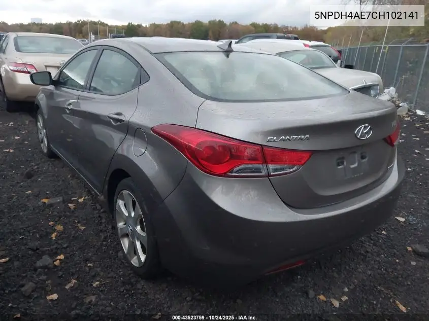 5NPDH4AE7CH102141 2012 Hyundai Elantra Limited