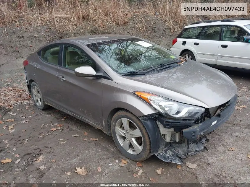 5NPDH4AE4CH097433 2012 Hyundai Elantra Gls