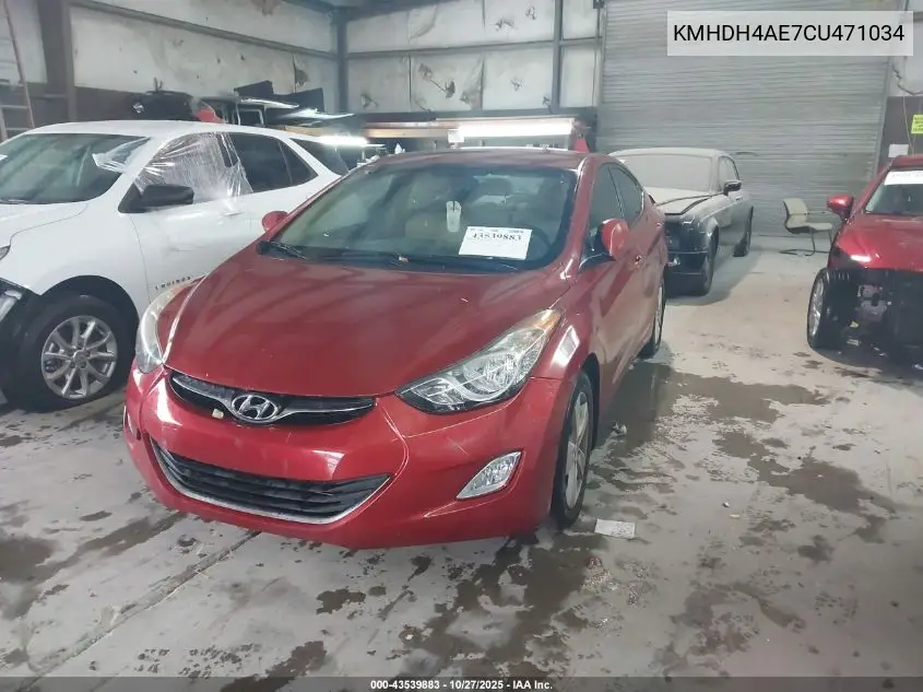 KMHDH4AE7CU471034 2012 Hyundai Elantra Gls (Ulsan Plant)