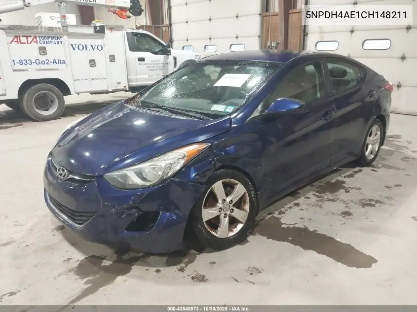 5NPDH4AE1CH148211 2012 Hyundai Elantra Gls
