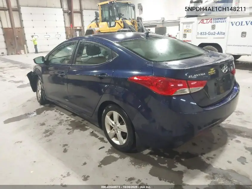 5NPDH4AE1CH148211 2012 Hyundai Elantra Gls