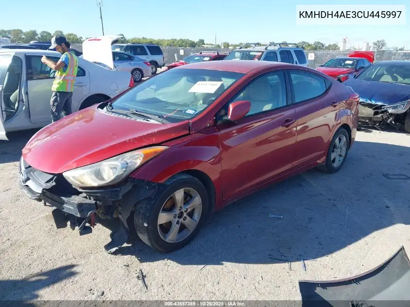 KMHDH4AE3CU445997 2012 Hyundai Elantra Gls (Ulsan Plant)