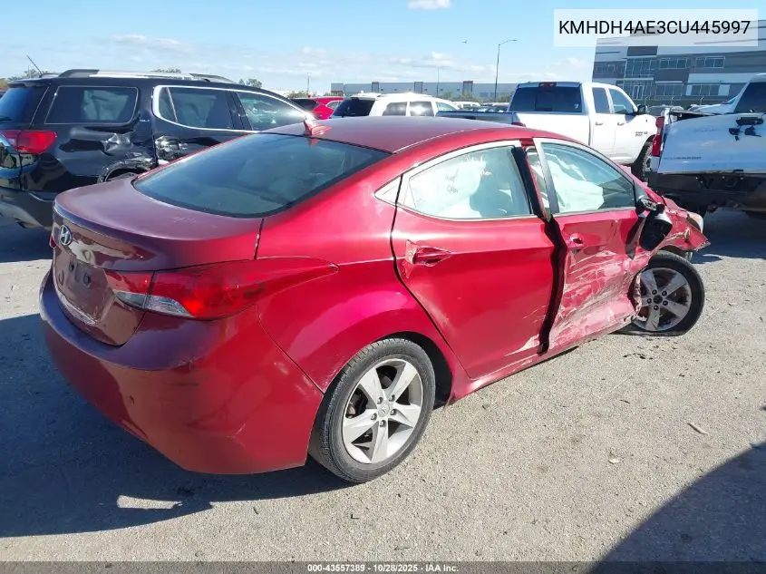 KMHDH4AE3CU445997 2012 Hyundai Elantra Gls (Ulsan Plant)