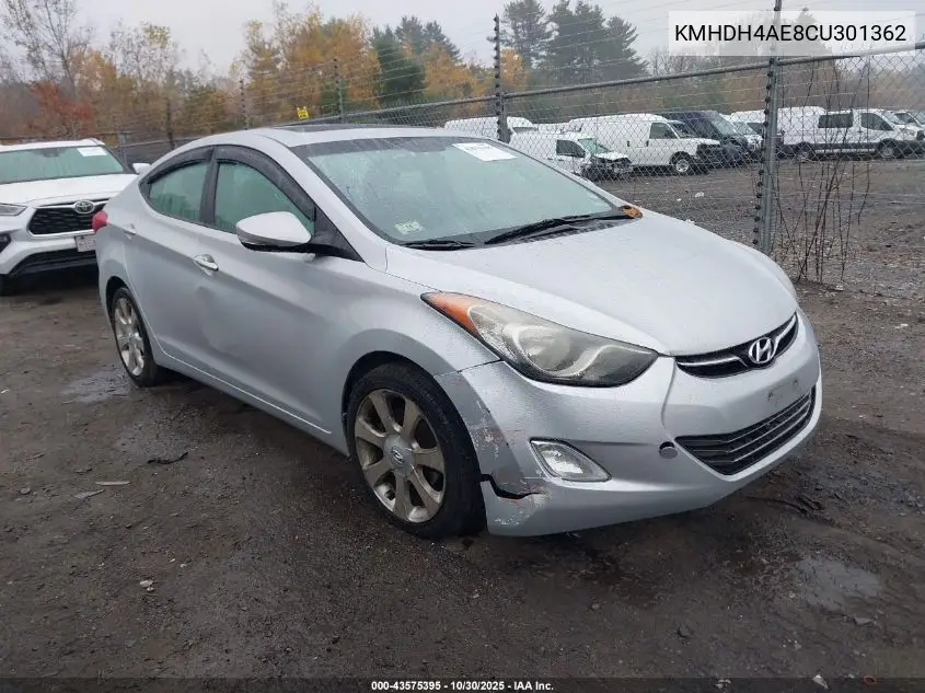 KMHDH4AE8CU301362 2012 Hyundai Elantra Limited (Ulsan Plant)