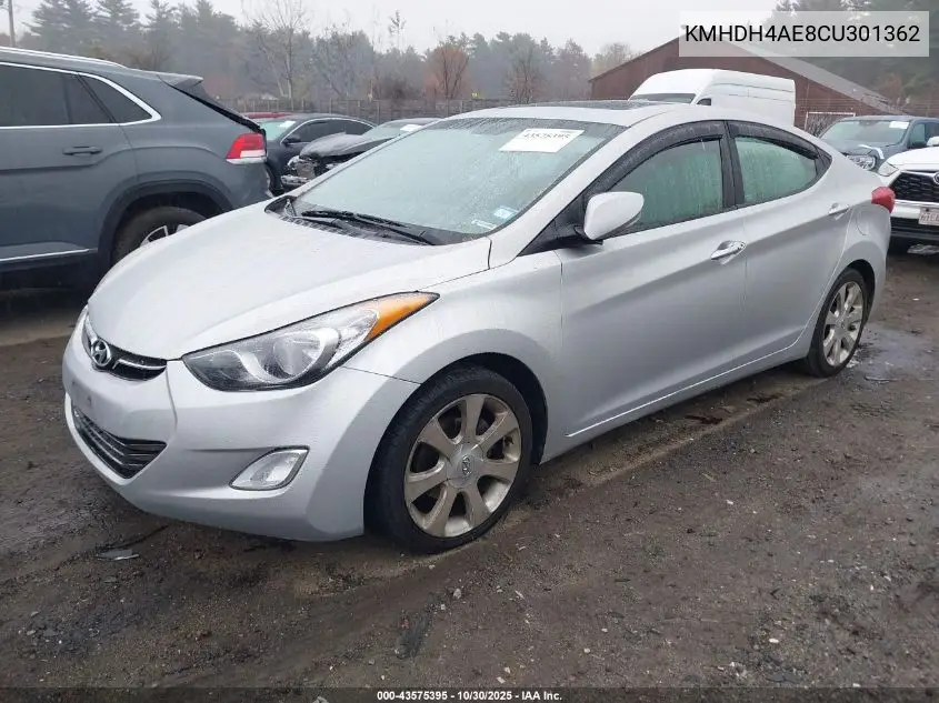 KMHDH4AE8CU301362 2012 Hyundai Elantra Limited (Ulsan Plant)