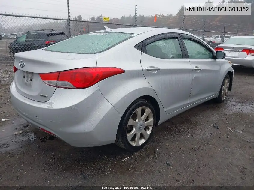 KMHDH4AE8CU301362 2012 Hyundai Elantra Limited (Ulsan Plant)
