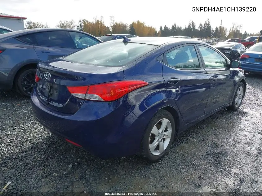 5NPDH4AE1CH139220 2012 Hyundai Elantra Gls