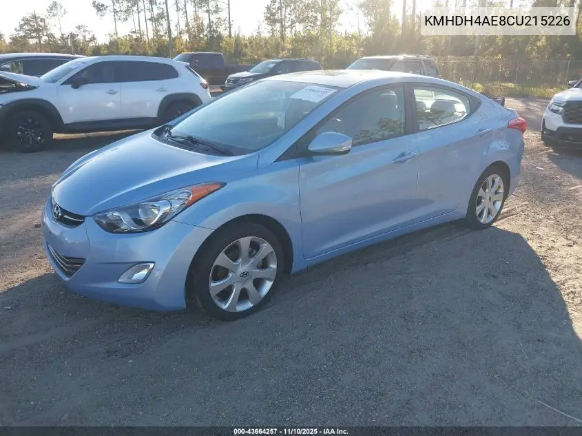 KMHDH4AE8CU215226 2012 Hyundai Elantra Limited (Ulsan Plant)