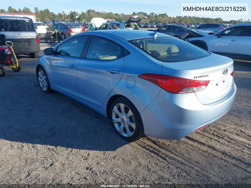 KMHDH4AE8CU215226 2012 Hyundai Elantra Limited (Ulsan Plant)