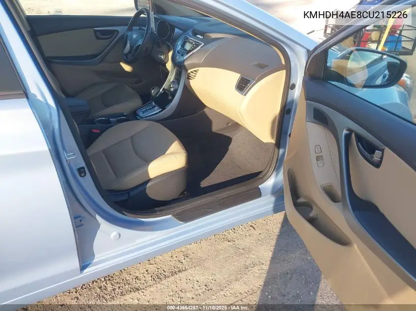KMHDH4AE8CU215226 2012 Hyundai Elantra Limited (Ulsan Plant)