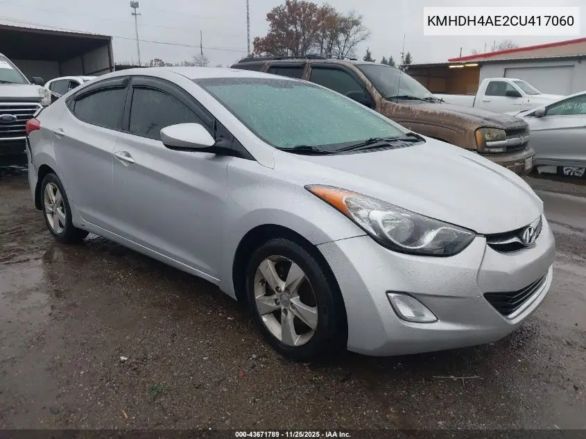 KMHDH4AE2CU417060 2012 Hyundai Elantra Gls (Ulsan Plant)