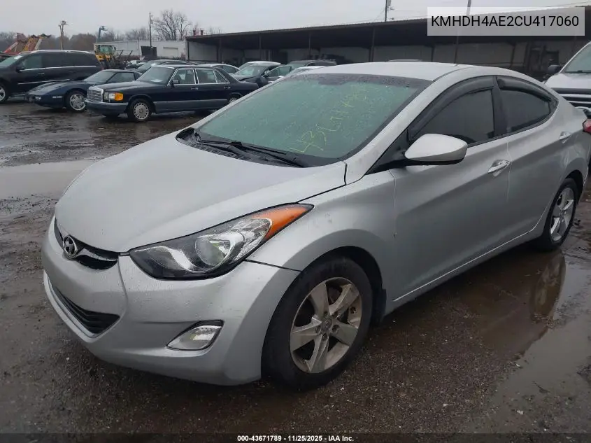 KMHDH4AE2CU417060 2012 Hyundai Elantra Gls (Ulsan Plant)