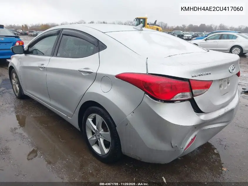 KMHDH4AE2CU417060 2012 Hyundai Elantra Gls (Ulsan Plant)