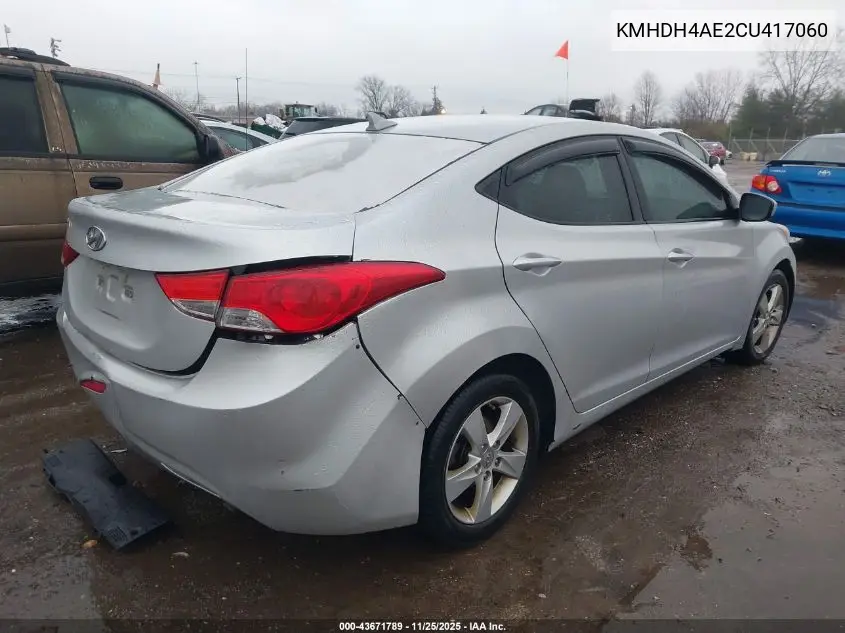 KMHDH4AE2CU417060 2012 Hyundai Elantra Gls (Ulsan Plant)