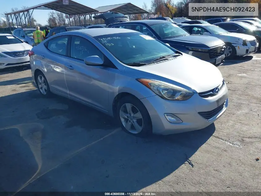 5NPDH4AE9CH092423 2012 Hyundai Elantra Gls