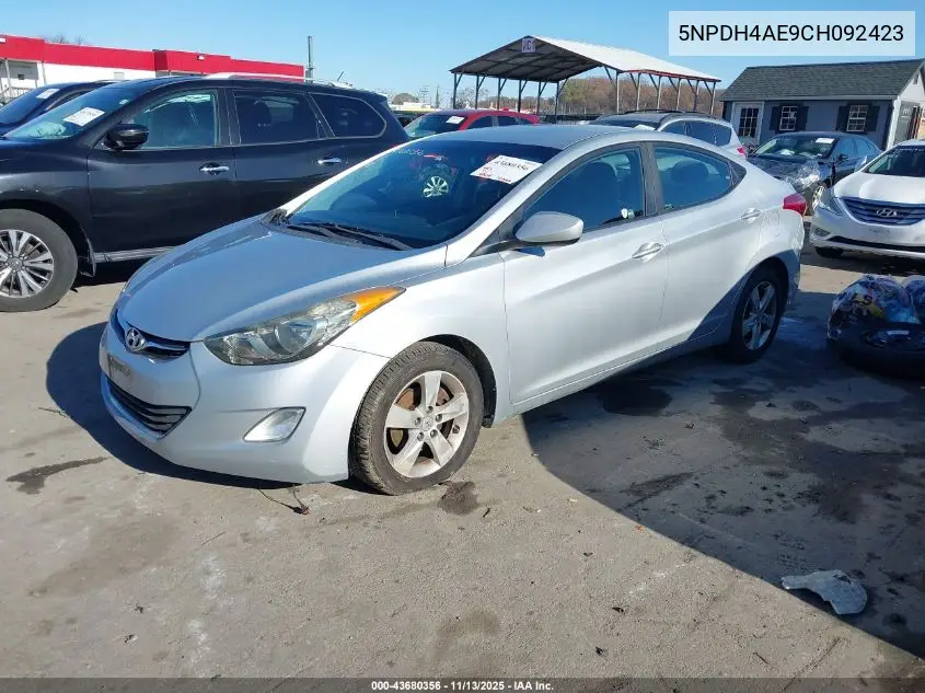5NPDH4AE9CH092423 2012 Hyundai Elantra Gls