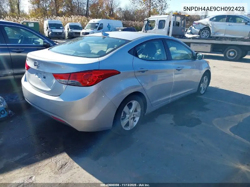 5NPDH4AE9CH092423 2012 Hyundai Elantra Gls